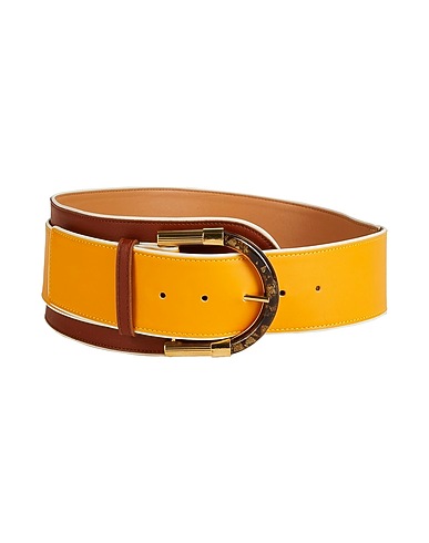 ELISABETTA FRANCHI Belts Yellow Textile fibres