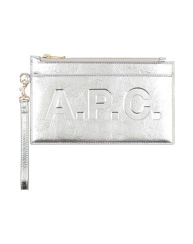 A.P.C. Pouch Silver 48% Polyurethane, 40% Polyester, 8% Wood fibres, 4% Calcium carbonate