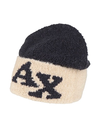 ARMANI EXCHANGE Hat Beige 71% Acrylic, 16% Wool, 12% Polyamide, 1% Elastane