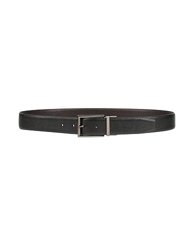 HACKETT Leather belt Dark brown 100% Cow leather