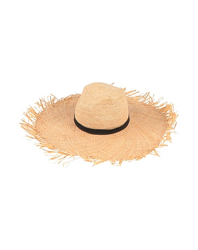 PATRIZIA PEPE Hat BEIGE 100% Natural raffia, Paper Yarn