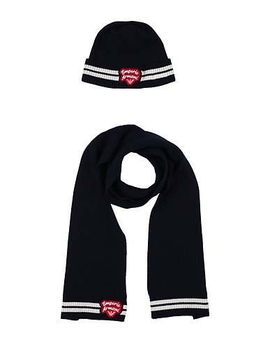 EMPORIO ARMANI Scarves and foulards Midnight blue 35% Polyamide, 30% Wool, 30% Viscose, 5% Cashmere
