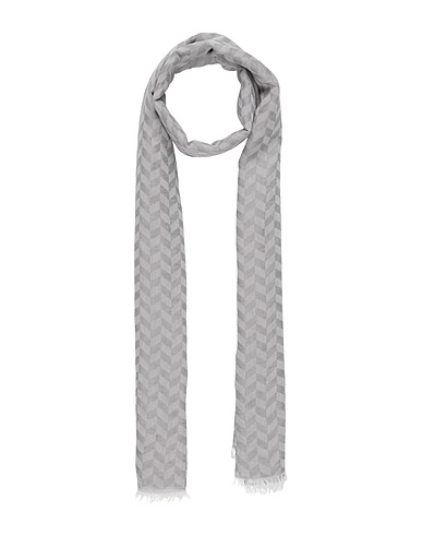 EMPORIO ARMANI Scarves and foulards Grey 73% Cotton, 27% Linen