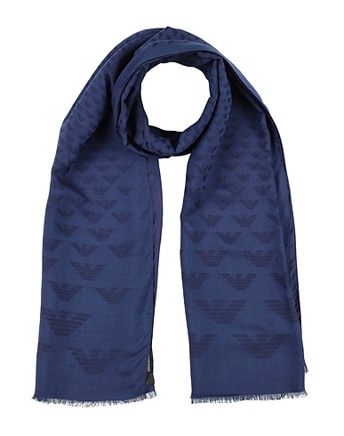 EMPORIO ARMANI Scarves and foulards Navy 70% Modal, 25% Viscose, 5% Silk