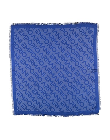 EMPORIO ARMANI Scarves and foulards Bright blue 70% Viscose, 30% Polyester