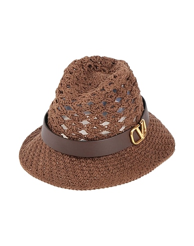 VALENTINO GARAVANI Hat Khaki 100% Cotton, Calfskin