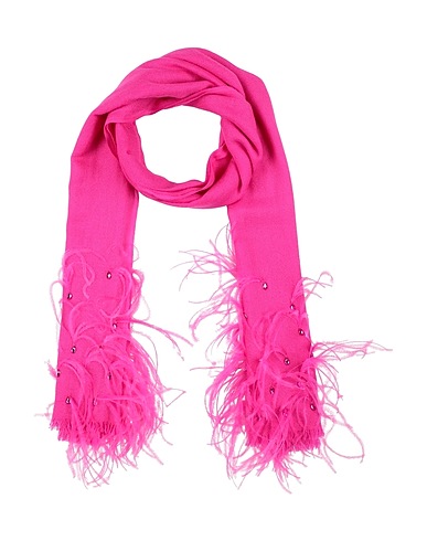 VALENTINO GARAVANI Scarves and foulards Fuchsia 100% Cashmere, Ostrich feathers
