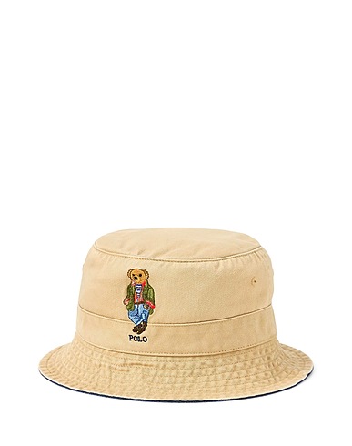 POLO RALPH LAUREN Hat POLO BEAR TWILL BUCKET HAT
 Sand 100% Cotton