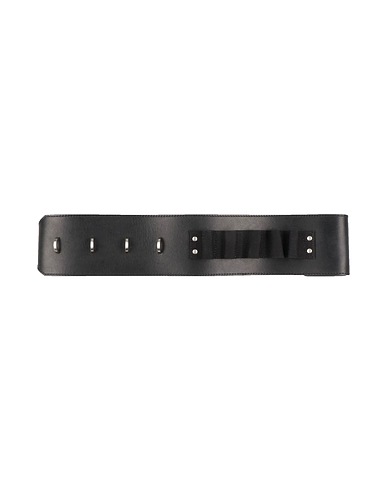 RICK OWENS Leather belt Black 100% Bull skin, Cotton, Brass