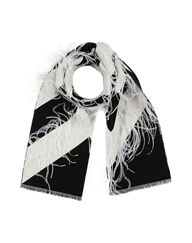 VALENTINO GARAVANI Schals und Foulards Schwarz 92% Wolle, 6% Kaschmir, 1% Polyester, 1% Viskose, Straussenfedern