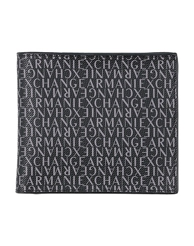 ARMANI EXCHANGE Wallet Charcoal 70% Polyester, 30% Cotton, PVC - Polyvinyl chloride, Cow leather