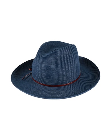 EMPORIO ARMANI Hat Navy 81% Paper Yarn, 19% Polyester, Regenerated leather