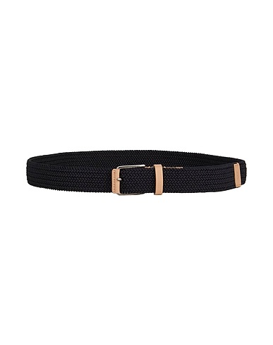EMPORIO ARMANI Cintura in tessuto Nero 70% Viscosa, 30% Elastan, Pelle di bovino