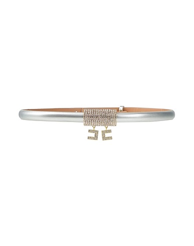ELISABETTA FRANCHI Thin belt Silver 60% Polyurethane, 40% Polyester
