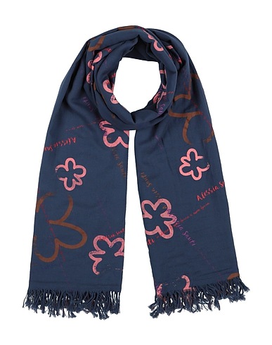ALESSIA SANTI Scarves and foulards Navy 100% Cotton