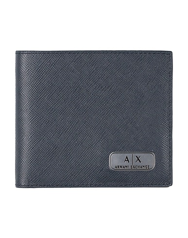 ARMANI EXCHANGE Wallet Midnight blue 100% Cow leather