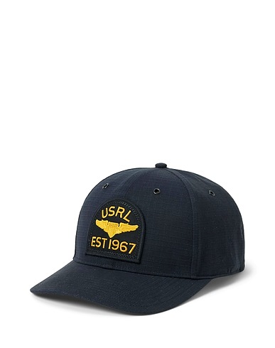 POLO RALPH LAUREN Sombrero Garment-Dyed Ripstop Ball Cap Negro 100% Algodón