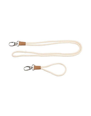 PESERICO Thin belt Cream Textile fibers, Leather