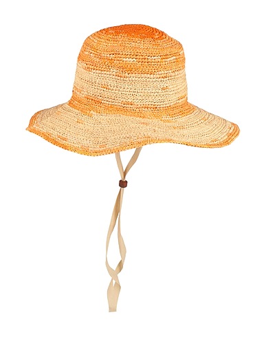 SANDRO Hat X LOUIS BARTHÉLEMY Orange 100% Straw, Linen