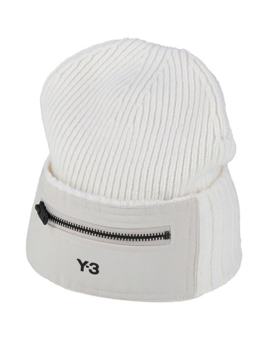 Y-3 Hat Ivory 100% Recycled polyamide, Wool, Polyamide, Elastane