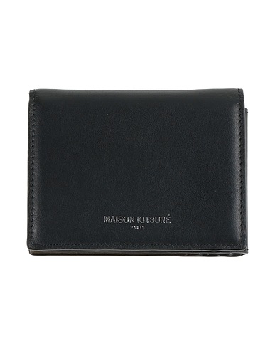 MAISON KITSUNÉ Wallet Black 100% Leather