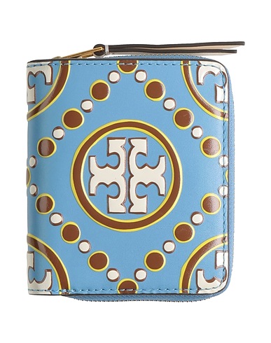 TORY BURCH Portafoglio Celeste Pelle