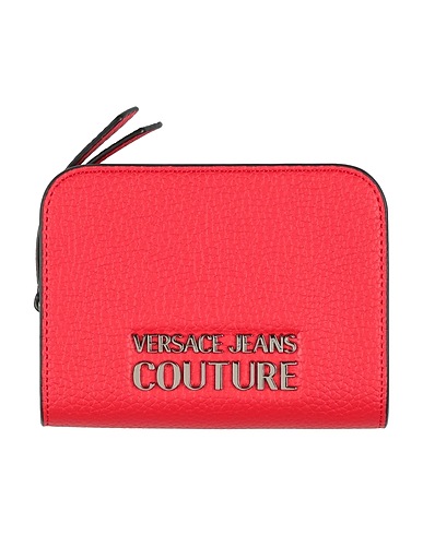 VERSACE JEANS COUTURE Wallet Red 100% Polyester, Polyurethane resin