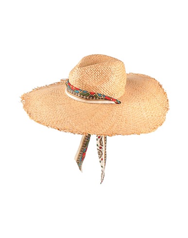 TORY BURCH Hat Sand 100% Straw, Silk