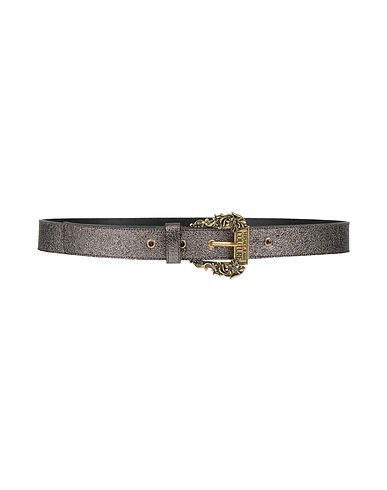 VERSACE JEANS COUTURE Regular belt Gunmetal Polyurethane, Leather