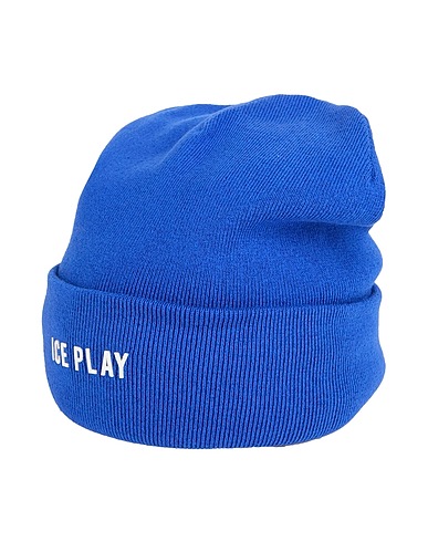 ICE PLAY Hat Bright blue 50% Wool, 50% Cotton