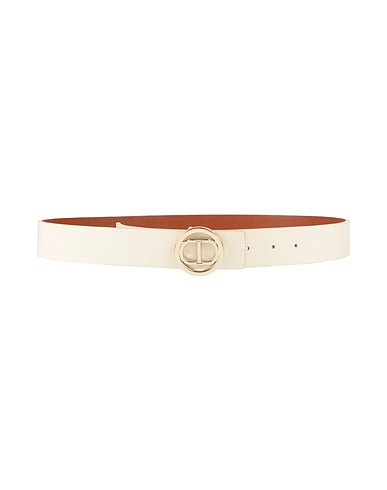 TWINSET Regular belt Cream 100% Regenerated leather, Polyurethane, Polyester