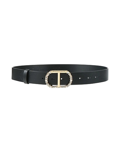 TWINSET Regular belt Black 100% Polyurethane, Polyester
