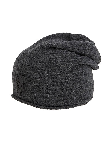 KARL LAGERFELD Hat Charcoal 90% Wool, 10% Cashmere