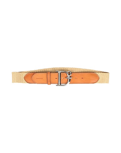 DSQUARED2 Regular belt Camel 97% Natural raffia, 3% Cow leather