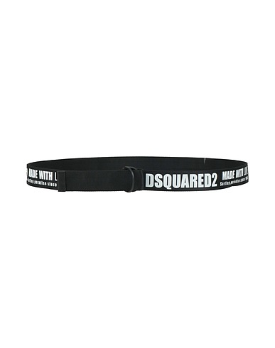 DSQUARED2 Fabric belt Black 80% Polyamide, 20% Polyester, Brass