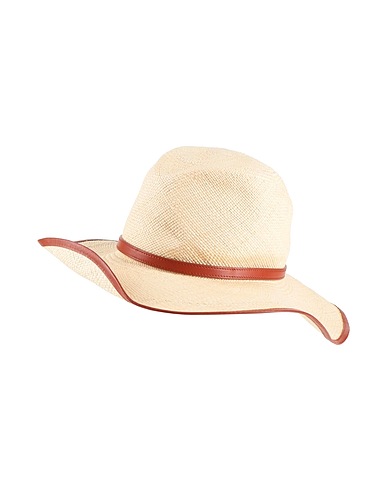 CHLOÉ Chapeau Beige 100% Paille, Cuir de veau