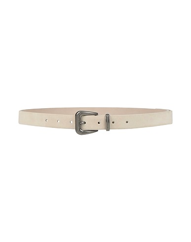BRUNELLO CUCINELLI Regular belt Light grey Leather, Brass