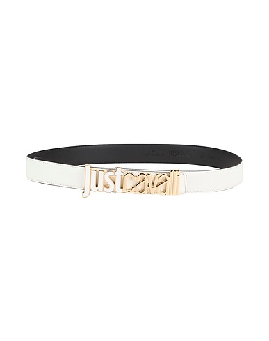 JUST CAVALLI Regular belt White Polyurethane