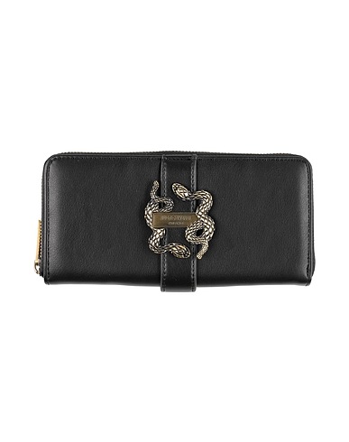 JUST CAVALLI Wallet Black 100% Polyester, Polyurethane resin