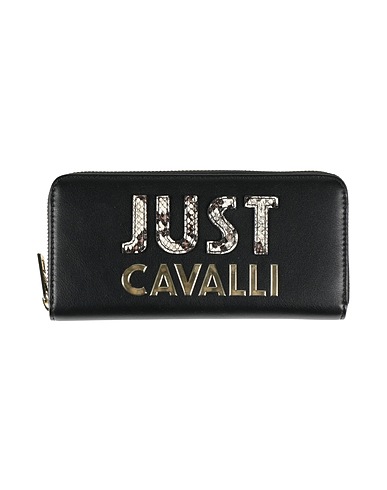 JUST CAVALLI Portafoglio Nero 100% Poliestere, Resina poliuretanica