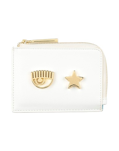 CHIARA FERRAGNI Wallet White 100% Polyester, Polyurethane resin