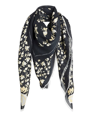 LANVIN Scarves and foulards Black 90% Modal, 10% Cashmere