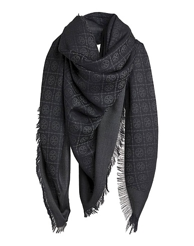 TORY BURCH Scarves and foulards Charcoal 70% Wool, 30% Silk