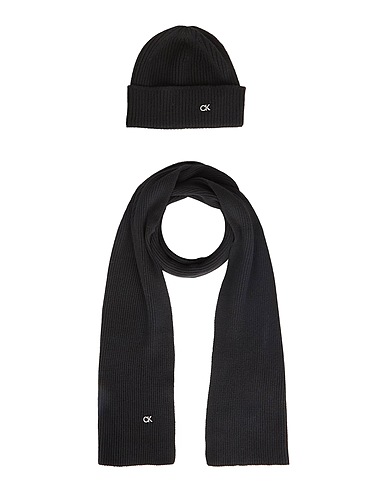 CALVIN KLEIN Accessoire-Sets Schwarz 35% Polyamid, 33% Viskose, 27% Wolle, 5% Kaschmir