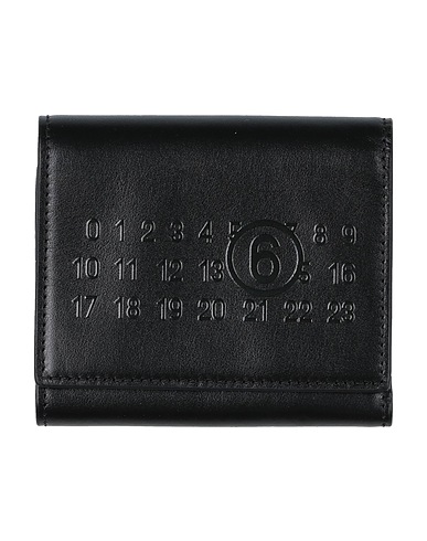 MM6 MAISON MARGIELA Portafoglio Nero 76% Poliuretano, 17% Poliestere, 7% Viscosa, Ottone