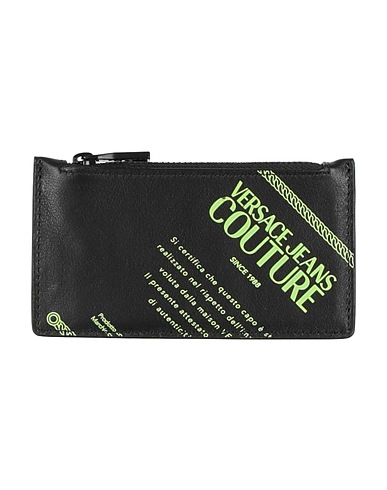 VERSACE JEANS COUTURE Small Leather Goods Lime green Leather