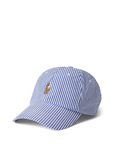 POLO RALPH LAUREN Hat SEERSUCKER BALL CAP
 Light blue 68% Cotton, 27% Polyester, 5% Elastane