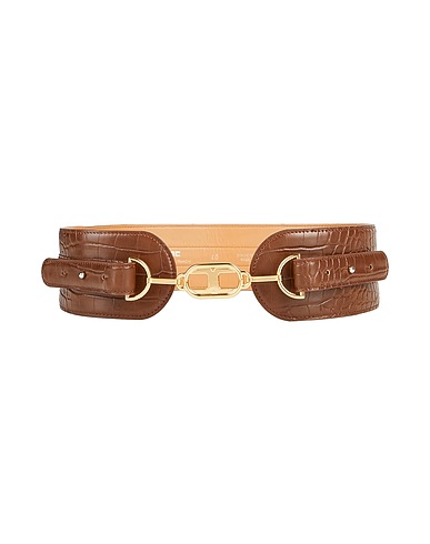ELISABETTA FRANCHI High-waist belt Brown Textile fibers