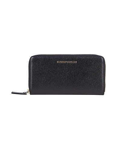 EMPORIO ARMANI Wallet Black 100% Polyester, Polyurethane coated