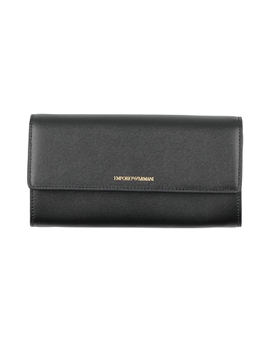 EMPORIO ARMANI Brieftasche Schwarz 100% Rindsleder, Polyurethan Beschichtet